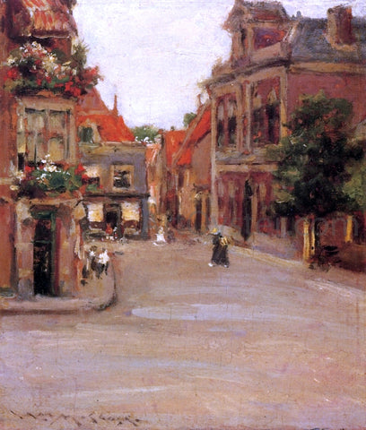  William Merritt Chase The Red Roofs of Haarlem (also known as A Street in Holland) - Hand Painted Oil Painting