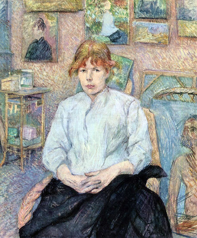  Henri De Toulouse-Lautrec The Redhead with a White Blouse - Hand Painted Oil Painting