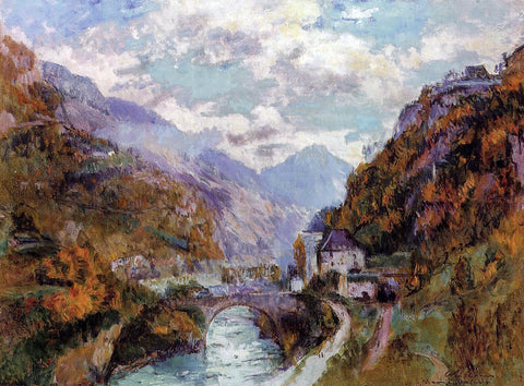  Albert Lebourg The Rhone at Saint-Maurice, Valais (also known as Switzerland) - Hand Painted Oil Painting