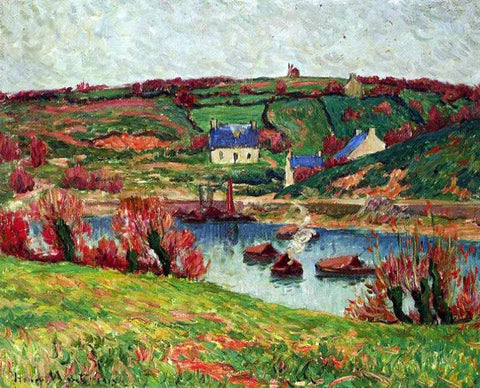  Henri Moret The River at Douaelan-sur-Mer - Hand Painted Oil Painting