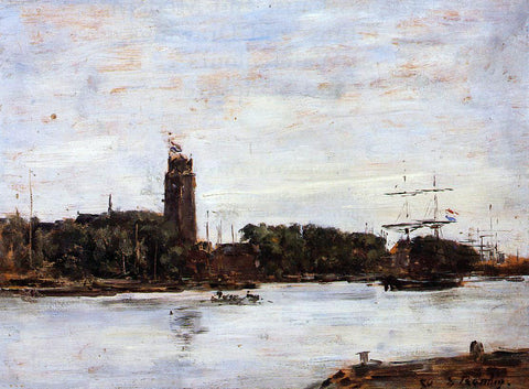  Eugene-Louis Boudin The River Scheldt - Hand Painted Oil Painting
