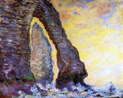  Claude Oscar Monet The Rock Needle Seen through the Porte d'Aval - Hand Painted Oil Painting