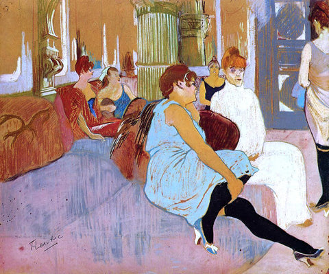  Henri De Toulouse-Lautrec The Salon in the Rue des Moulins - Hand Painted Oil Painting