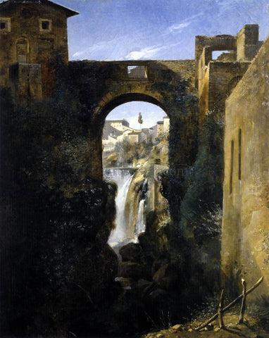  Francois-Marius Granet The San Rocco Bridge and the Grand Waterfall at Tivoli - Hand Painted Oil Painting