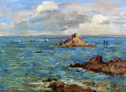  Eugene-Louis Boudin The Sea at Douarnenez - Hand Painted Oil Painting
