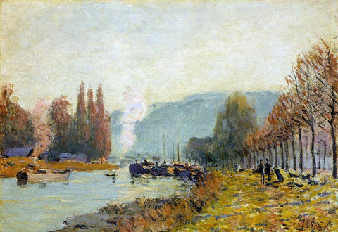 Alfred Sisley The Seine at Bougival - Hand Painted Oil Painting