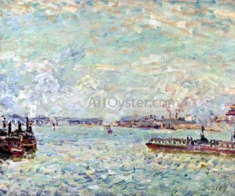  Alfred Sisley The Seine at Point du Jour - Hand Painted Oil Painting