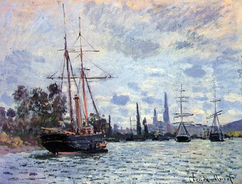  Claude Oscar Monet The Seine at Rouen - Hand Painted Oil Painting