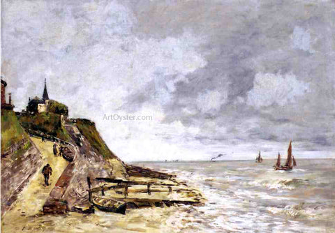  Eugene-Louis Boudin The Shore and the Sea, Villerville - Hand Painted Oil Painting