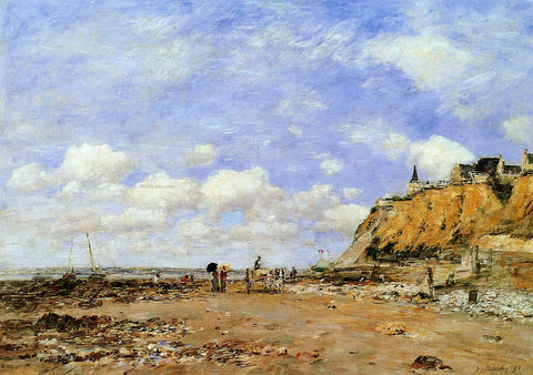  Eugene-Louis Boudin The Shore at Villerville - Hand Painted Oil Painting
