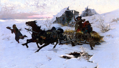  Jaroslav Julius Vesin The Sleigh Ride - Hand Painted Oil Painting