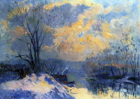  Albert Lebourg The Small Branch of the Seine at Bas-Meudon: Snow and Winter Sun - Hand Painted Oil Painting