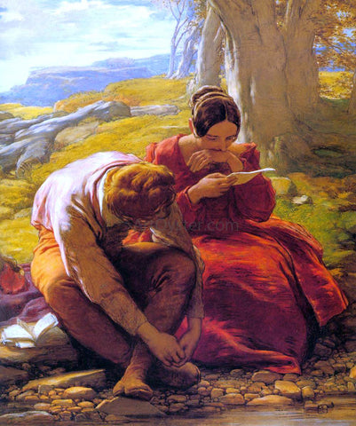  William Mulready The Sonnet - Hand Painted Oil Painting