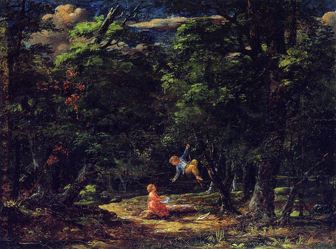  Martin Johnson Heade The Swing: Children in the Woods - Hand Painted Oil Painting