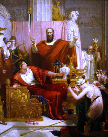  Richard Westall The Sword of Damocles - Hand Painted Oil Painting