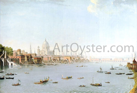  Antonio Joli The Thames Looking Towards The City - Hand Painted Oil Painting
