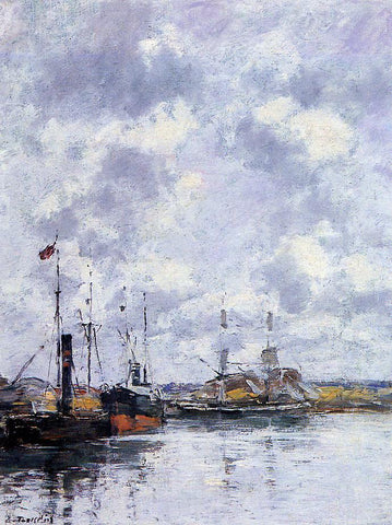  Eugene-Louis Boudin The Trouville Basin - Hand Painted Oil Painting