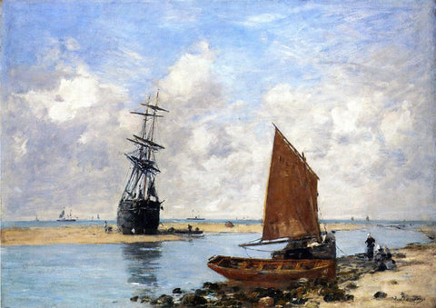  Eugene-Louis Boudin The Trouville Chanel, Low Tide - Hand Painted Oil Painting