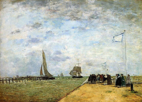  Eugene-Louis Boudin The Trouville Jetty - Hand Painted Oil Painting