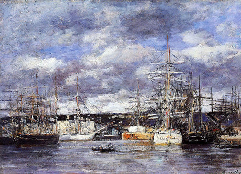  Eugene-Louis Boudin The Vauban Basin at Havre - Hand Painted Oil Painting