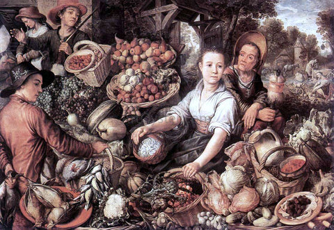  Joachim Beuckelaer The Vegetable Market - Hand Painted Oil Painting