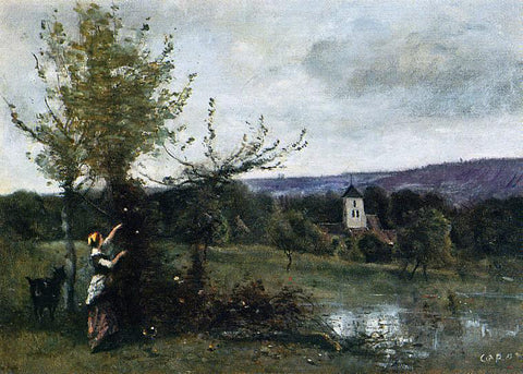  Jean-Baptiste-Camille Corot The Verdant Bank - Hand Painted Oil Painting