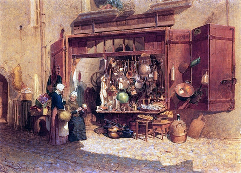  Louis Comfort Tiffany The Village Peddler - Hand Painted Oil Painting