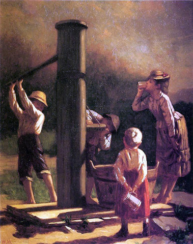  William Penn Morgan The Village Pump - Hand Painted Oil Painting