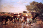  Giuseppe Palizzi The Watering Hole - Hand Painted Oil Painting