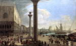  Luca Carlevaris The Wharf, Looking toward the Doge's Palace - Hand Painted Oil Painting