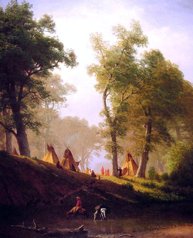  Albert Bierstadt The Wolf River, Kansas - Hand Painted Oil Painting