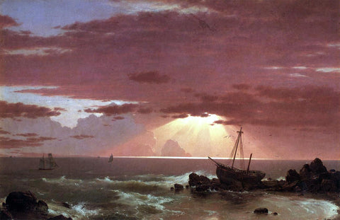  Frederic Edwin Church A Wreck - Hand Painted Oil Painting