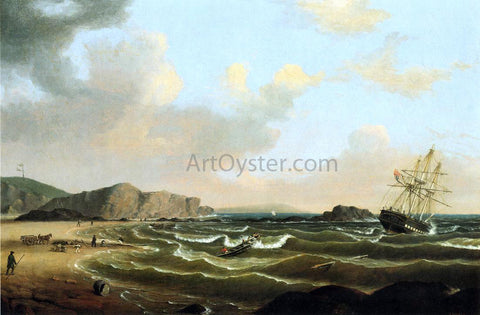  Fitz Hugh Lane The Wreck of the "Roma" (also known as Ship Wreck off the New England Coast) - Hand Painted Oil Painting