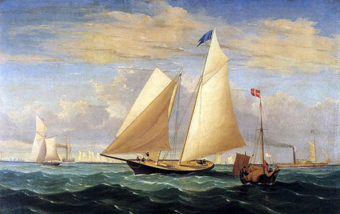  Fitz Hugh Lane The Yacht 'America' Winning the International Race - Hand Painted Oil Painting