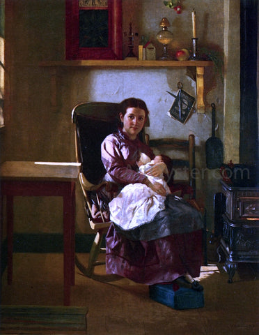  John George Brown The Young Mother - Hand Painted Oil Painting