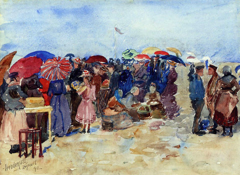  Maurice Prendergast Treport Beach (also known as A Very Sunny Day, Treport) - Hand Painted Oil Painting