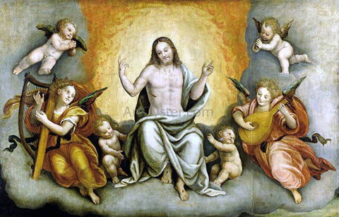  Bernardino Lanino Triumph of Christ with Angels and Cherubs - Hand Painted Oil Painting