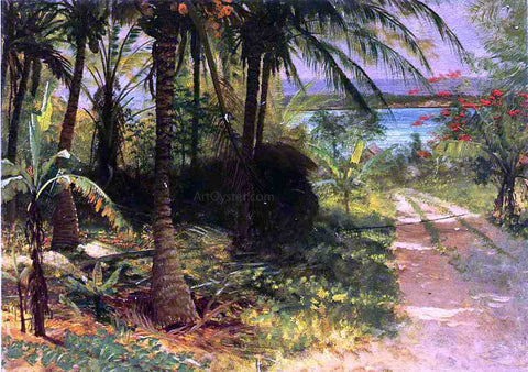  Albert Bierstadt A Tropical Landscape - Hand Painted Oil Painting
