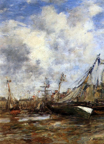  Eugene-Louis Boudin Trouville, Low Tide - Hand Painted Oil Painting