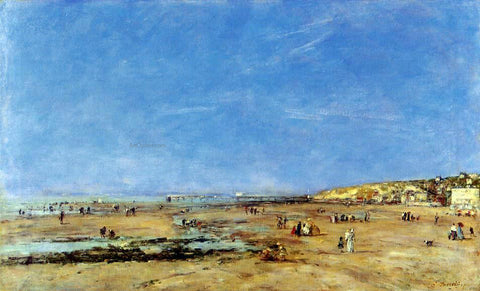  Eugene-Louis Boudin Trouville, Panorama of the Beach - Hand Painted Oil Painting