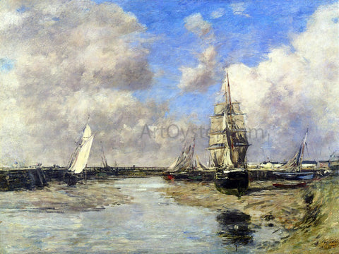  Eugene-Louis Boudin Trouville, the Jetties, Low Tide - Hand Painted Oil Painting