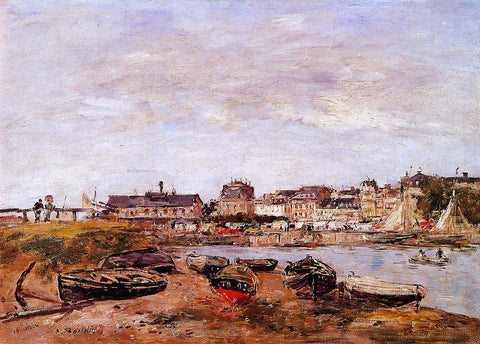  Eugene-Louis Boudin Trouville, the View from Deauville on Market Day - Hand Painted Oil Painting