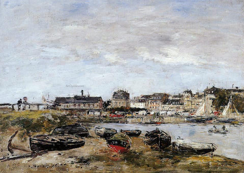  Eugene-Louis Boudin Trouville, View from Deauville, a Day in March - Hand Painted Oil Painting