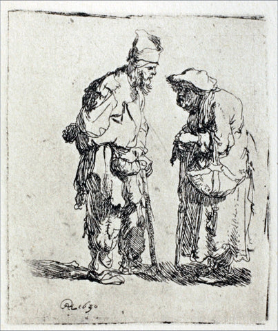  Rembrandt Van Rijn Two Beggars, a Man and Woman - Hand Painted Oil Painting