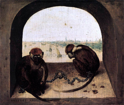  The Elder Pieter Bruegel Two Chained Monkeys - Hand Painted Oil Painting