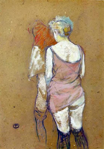  Henri De Toulouse-Lautrec Two Half-Naked Women Seen from Behind in the Rue des Moulins Brothel - Hand Painted Oil Painting