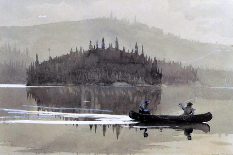  Winslow Homer Two Men in a Canoe - Hand Painted Oil Painting