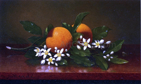  Martin Johnson Heade Two Oranges with Orange Blossoms - Hand Painted Oil Painting