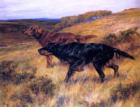  Thomas Blinks Two Pointers in a Landscape - Hand Painted Oil Painting