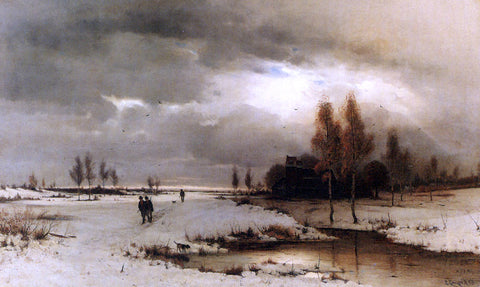  Ludwig Lanckow Under A Winter Sky - Hand Painted Oil Painting